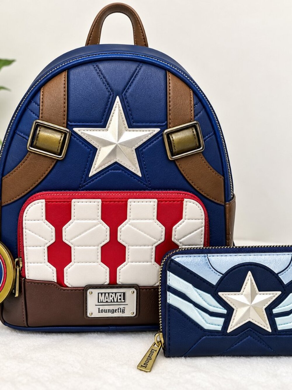 Loungefly Marvel Captain America Mini Backpack & Matching Wallet Set